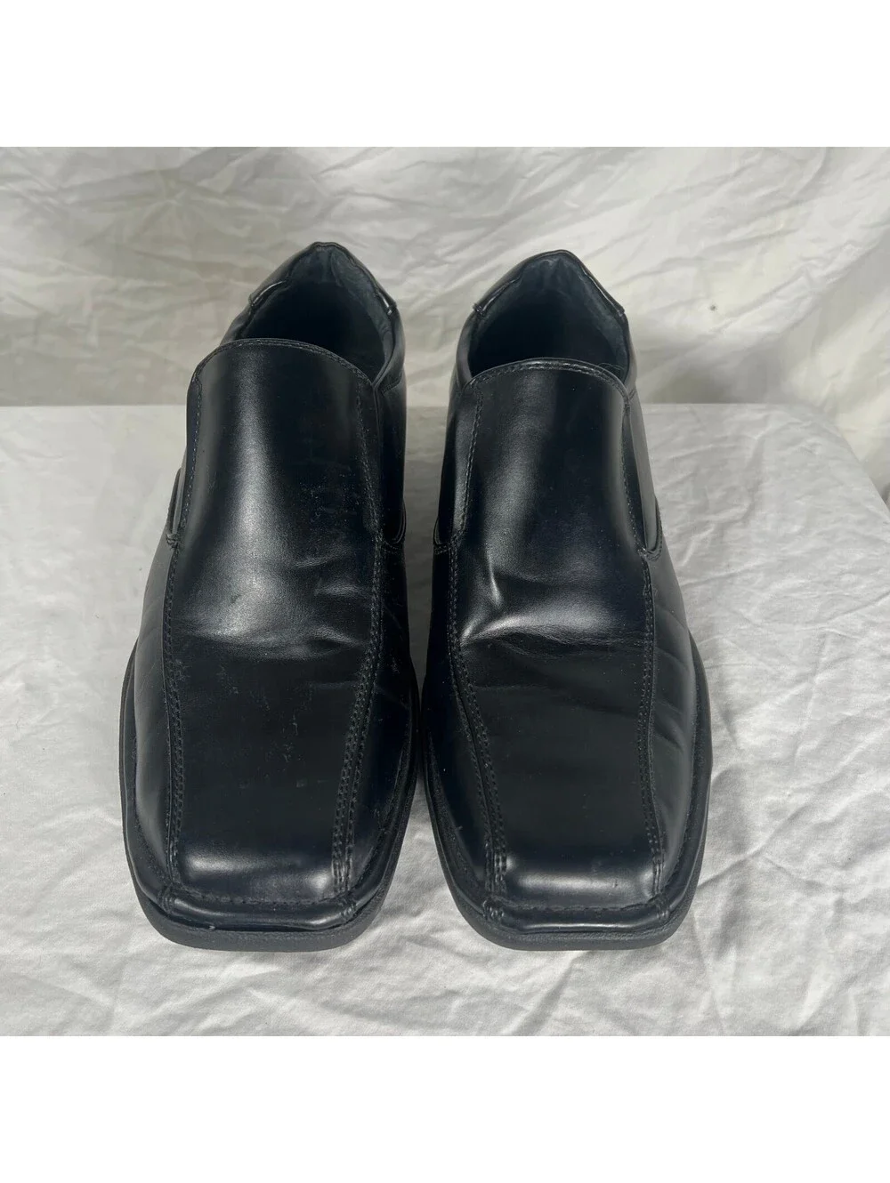 Dexter Comfort Men’s 10.5 Black Slip On Square Toe Dress Shoes Leather Lined